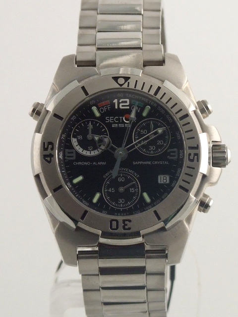 SECTOR 255 CHRONO-ALARM SWISS MOVEMENT SAPPHIRE CRYSTAL MEN'S WATCH | eBay