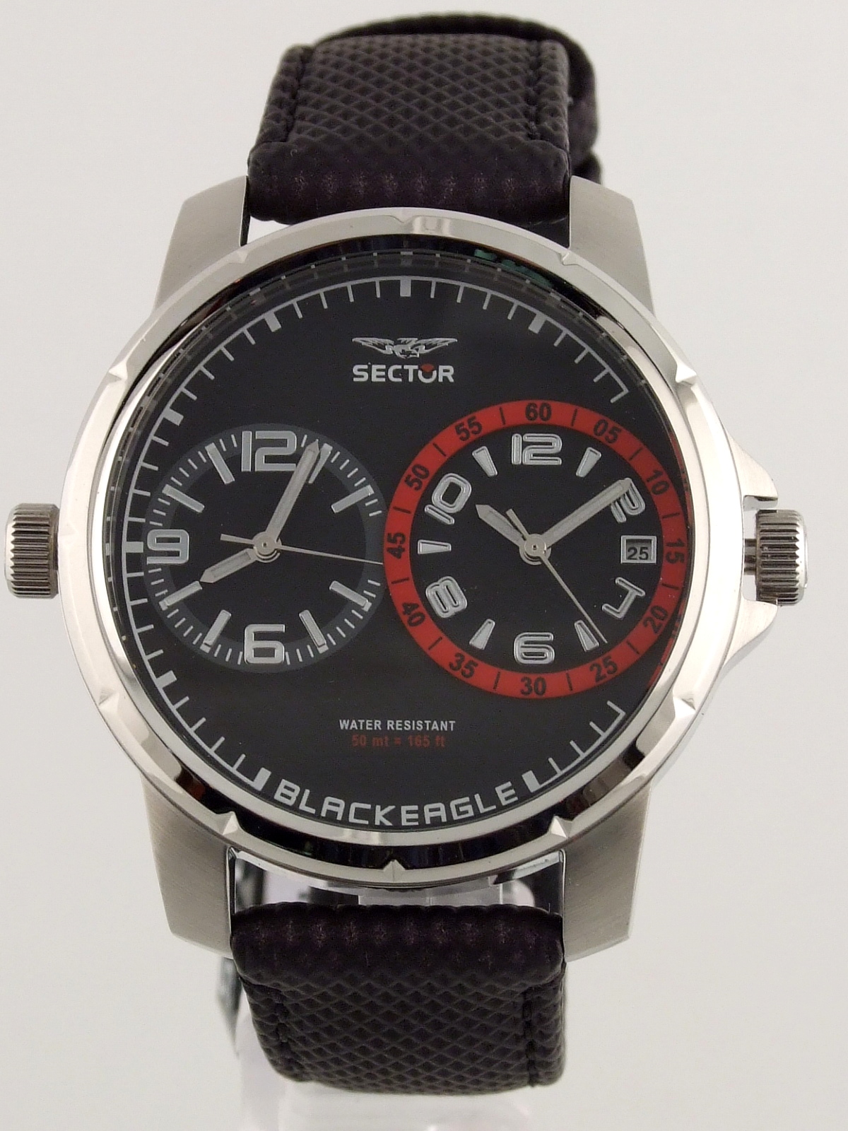 sector black eagle dual time mens watch