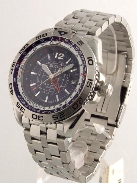 SECTOR 490 GMT SWISS MADE BLUE DIAL MEN'S WATCH | eBay